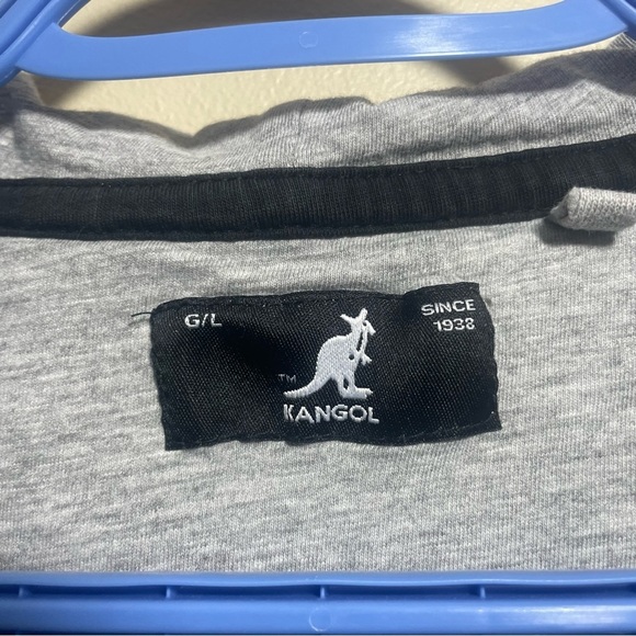 Kangol 3 Toned Striped Hoodie Collar Zipper Front/Back Logo | BLACK/WHITE/GRAY - Picture 3 of 10